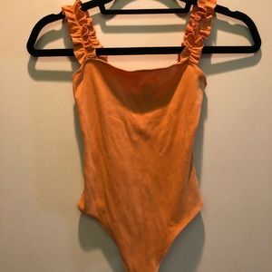 Aritzia Orange Thong Bottom Bodysuit
